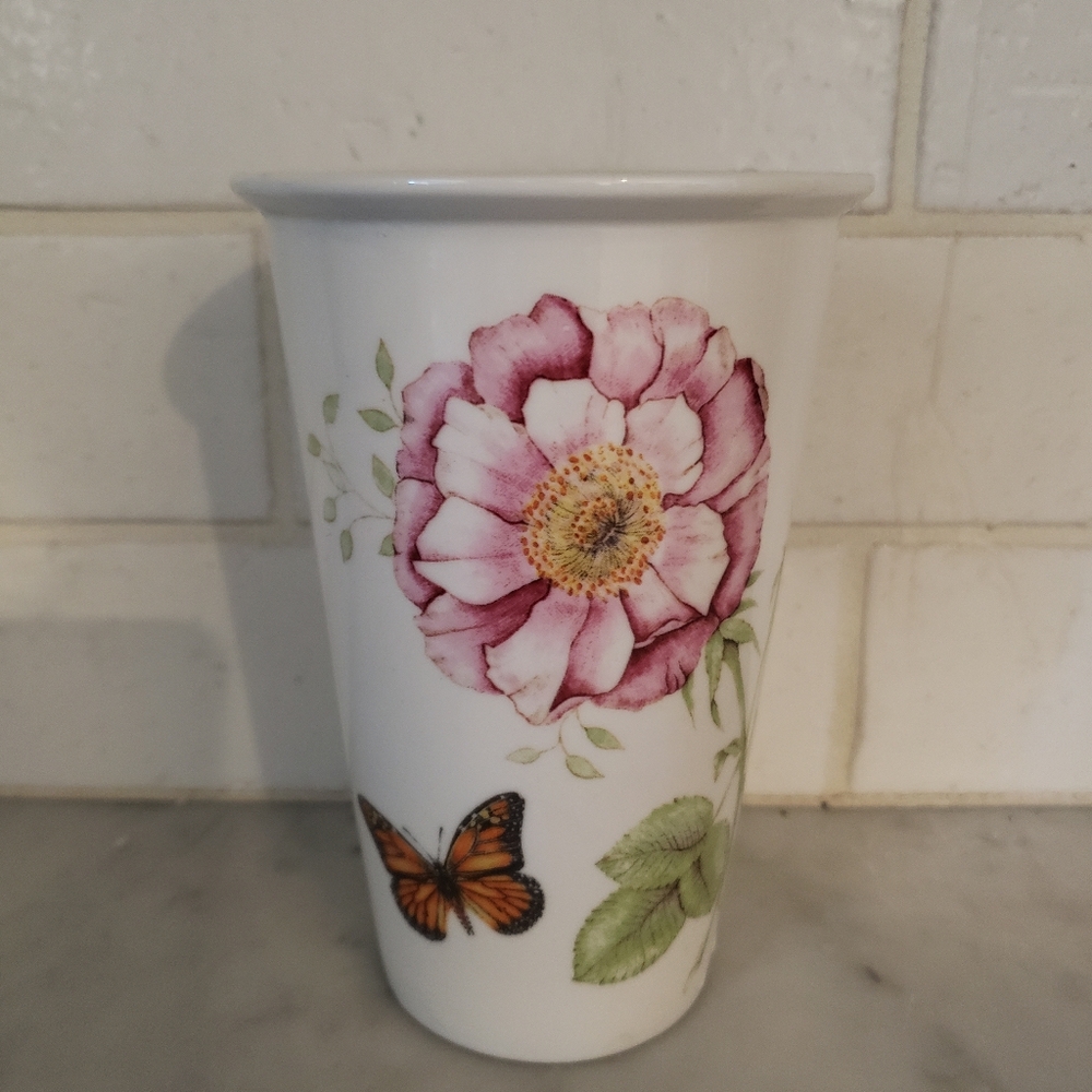 Lenox Butterfly Meadow Tall Coffee Tea Mug 8-10 Oz Capacity